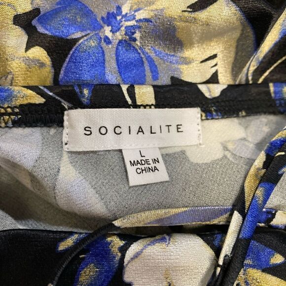 #307 SOCIALITE Floral Satin Slip Dress - Picture 10 of 10